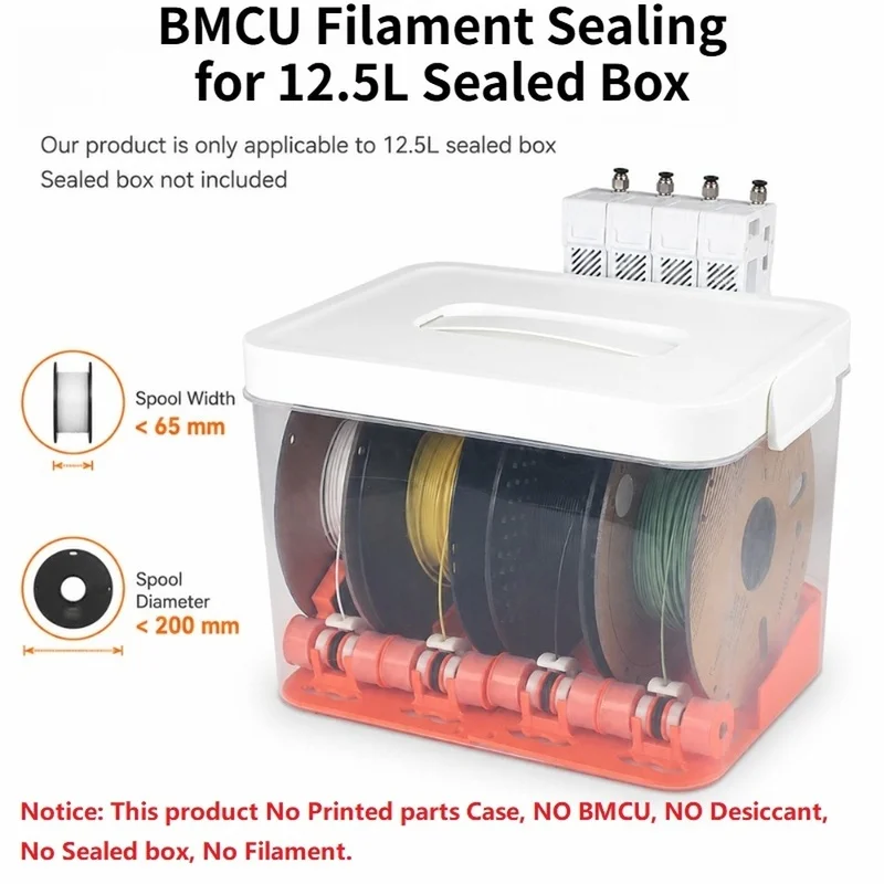 DT21 BMCU Filament Sealing 4-Spool Box with Automatic Tension Return for 12.5L Sealed Box 3D Printer Parts