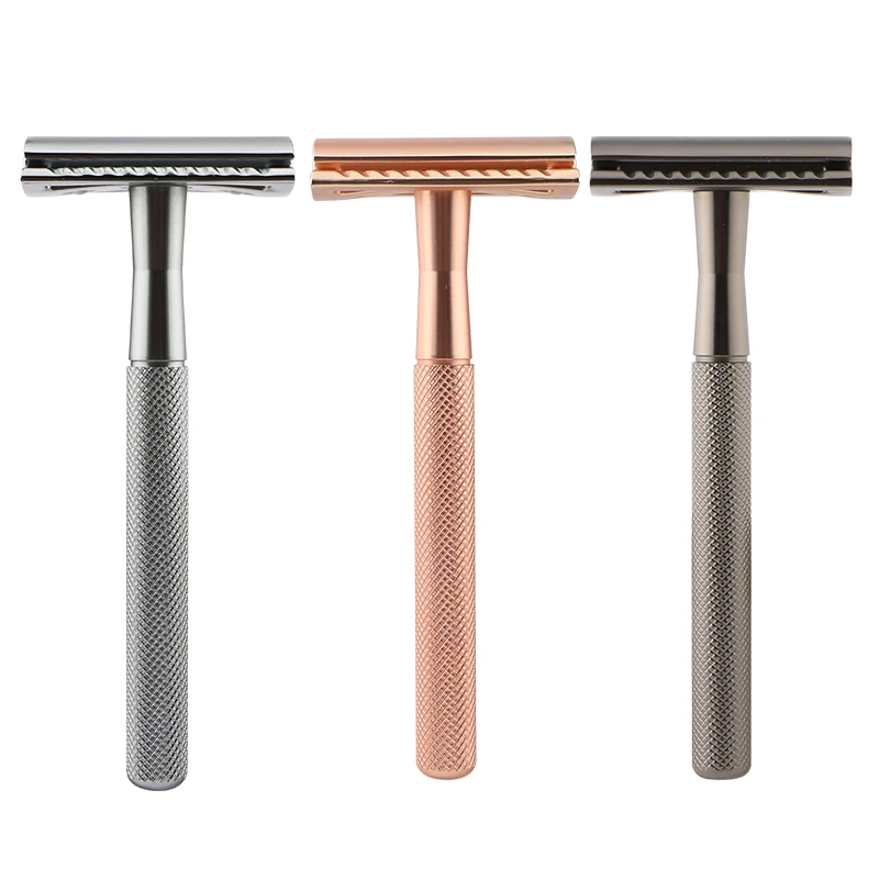 Double Edge Safety Razor for Men & Women, Metal Razor with 10 Platinum Coated Safety Razor Blades, Eco-Friendly Razor