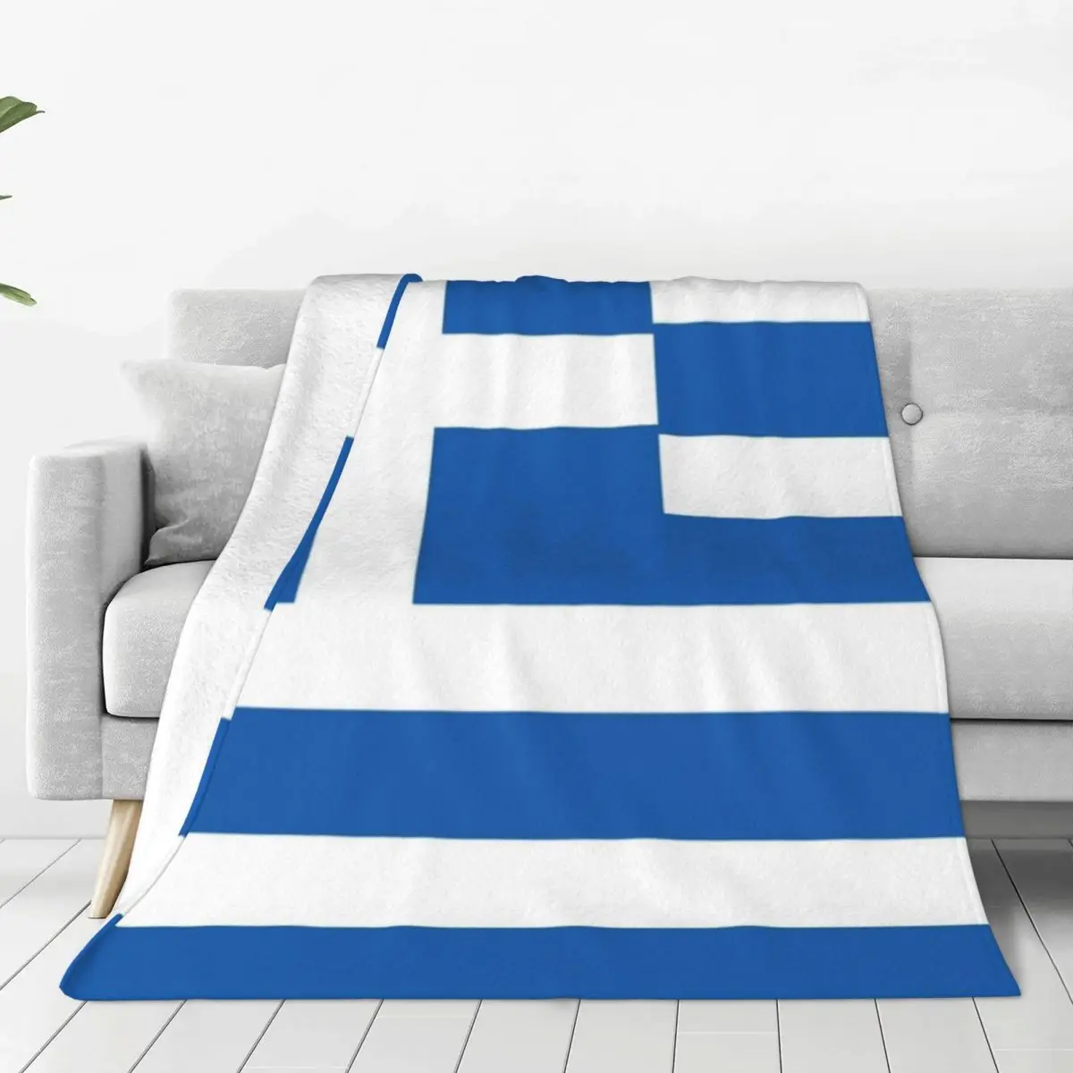 Greek Flag National Flag Of Greece Blankets Flannel Throw Blanket Sofa Throw Blanket For Home Bedroom Office Throws Bedspread