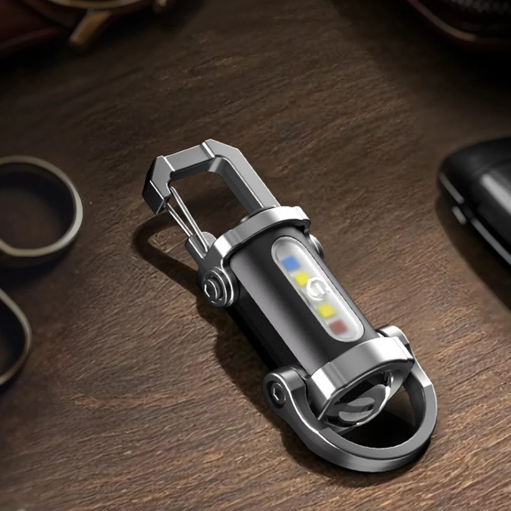 COB-LED-Schlüsselanhänger-Taschenlampe, multifunktionale Taschenlampe, Typ-C, USB wiederaufladbar, tragbare Schlüsselanhänger-Taschenlampe für Camping, Wandern