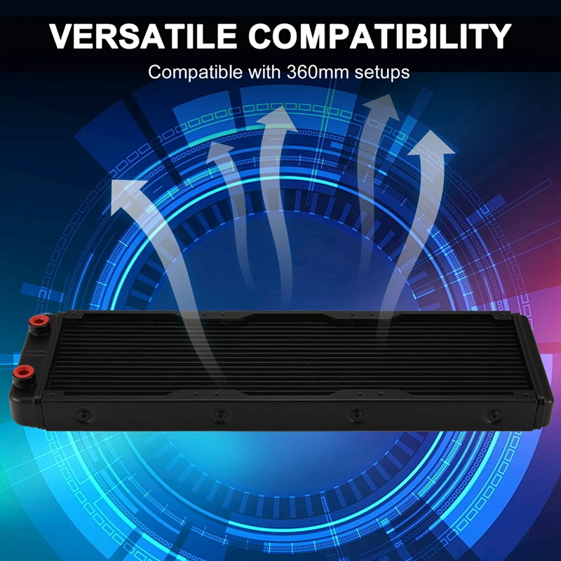 Water Cooling หม้อน้ําอลูมิเนียม 18 ท่อ 360 มม.ความร้อนสําหรับคอมพิวเตอร์ฮีทซิงค์แลกเปลี่ยน Liquid Cooler