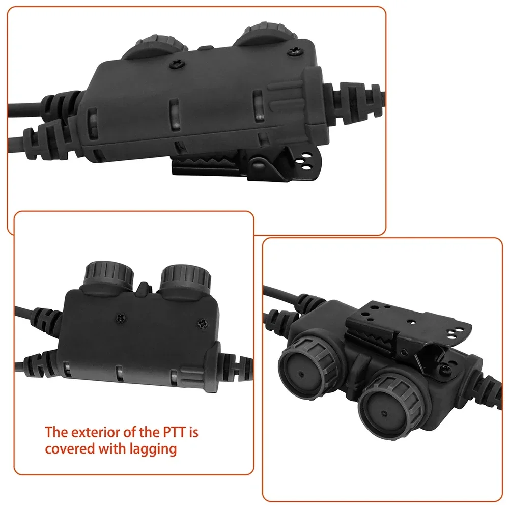 TS TAC-SKY Dual Communication RAC PTT Adapter for Tactical Headset Compatible Kenwood plug Walkie Talkie（as Baofeng UV5R BF-480)