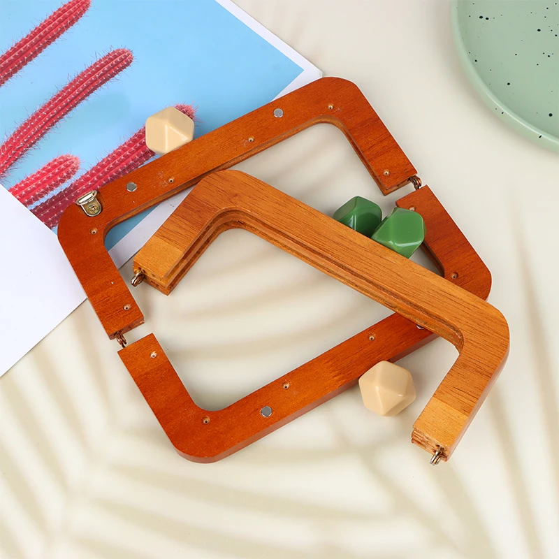 1PC 20CM Resin Big Ball Kiss Clasp Solid Wood Material Wooden Purse Frame Inside Wood Bag Handle Frame Purse