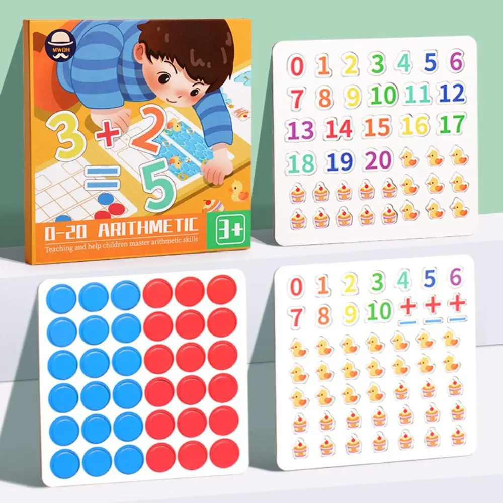 Brinquedos educativos magnéticos de matemática, livro colorido, auxiliares de ensino montessori, subtração, aritmética de 0 a 20 brinquedos