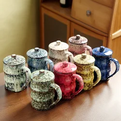 610ML Bamboo Cup Kiln Glazed Ceramic Mug Creative Coffee Cup Household Milk Tea Mug Large Capacity Drinking Ceramic Coffee Mug