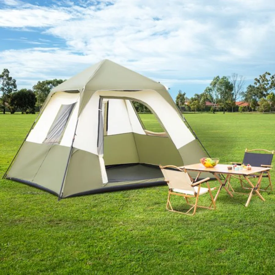 

6 Person Camping Tent Setup in 60 Snds with Rainfly Windproof Tent with Carry Bag for Family Camping Hiking