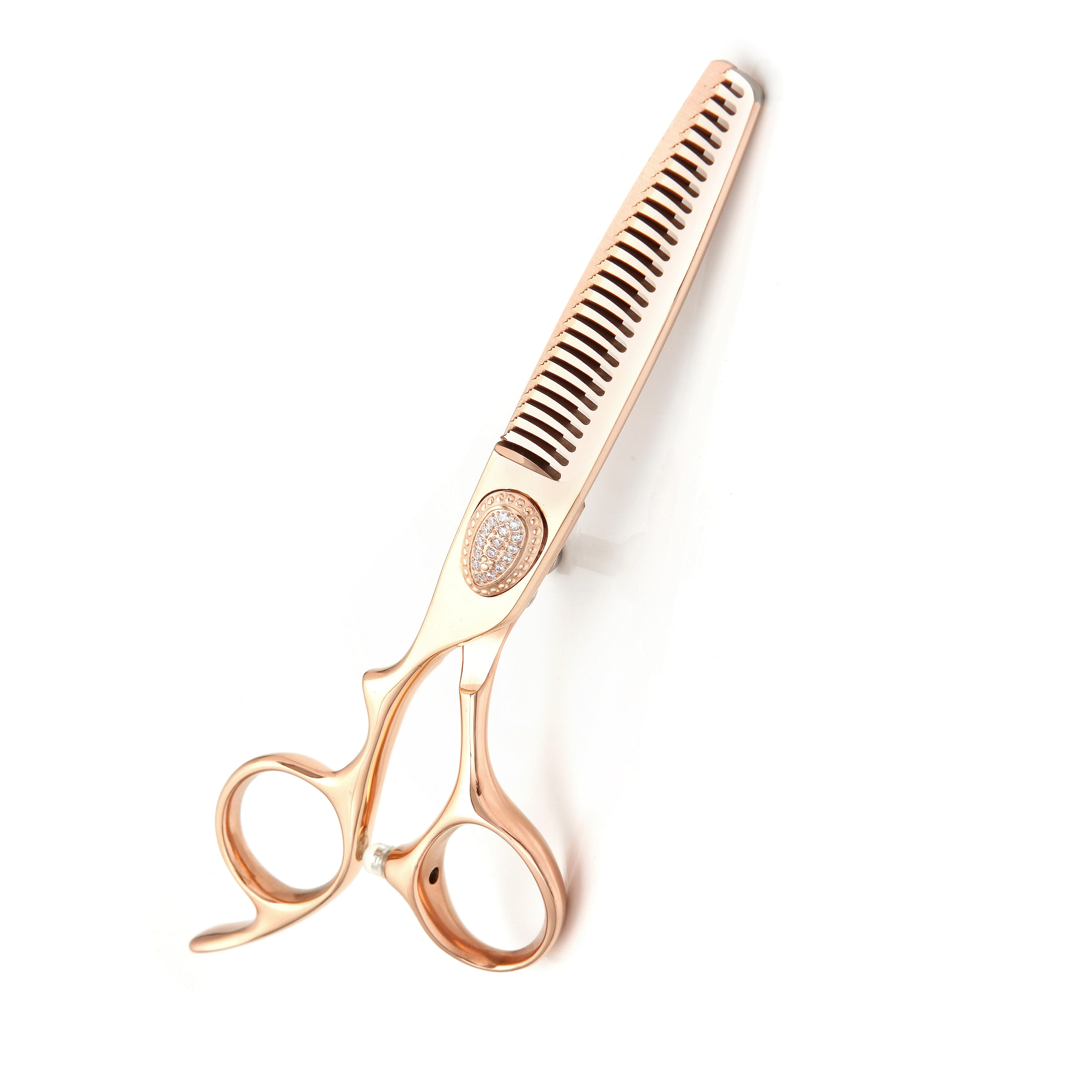 6.0-7.0 inch MURASAKI Left Hand Scissors, Rose Gold Coating, VG10 Metal Steel Barber Shears, Salon Top-Level Hair Cutting Tools