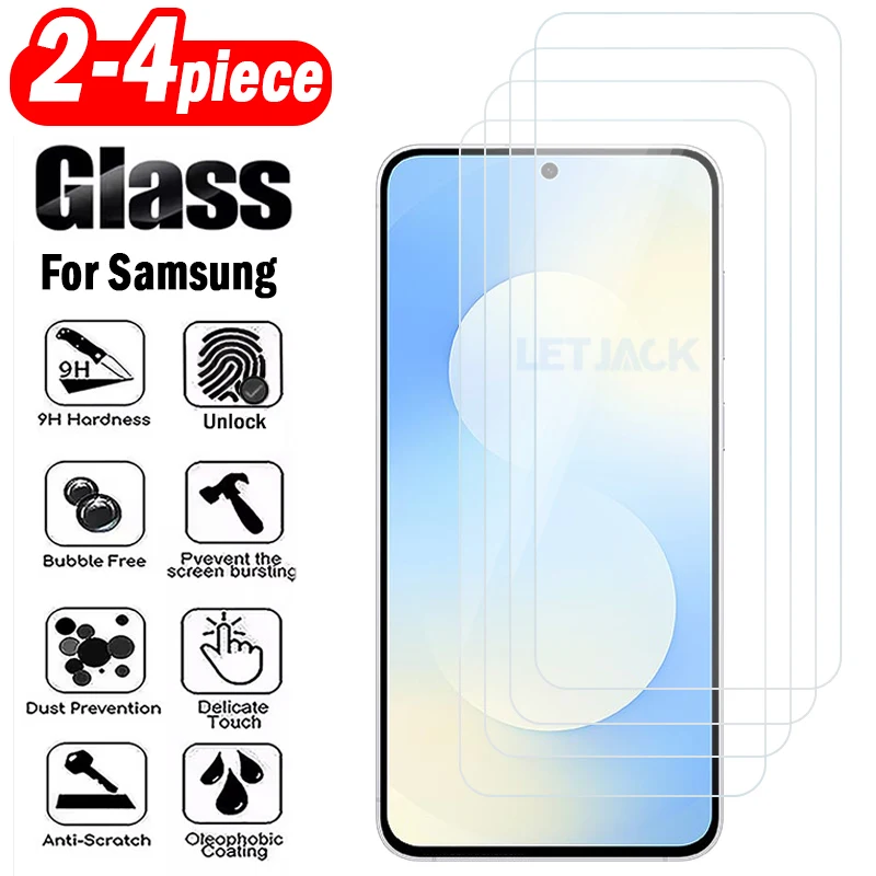 

2-4 шт. ультра прозрачное закаленное стекло для Samsung Galaxy S25 S24 S23 FE Ultra S25+ S24+ S23+ S22+ S25 Edge Unlock Защитная пленка для экрана