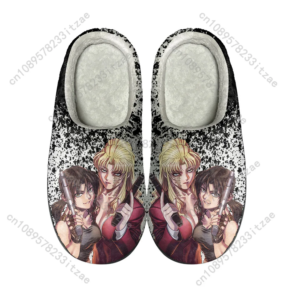 

Anime Black Lagoon Home Cotton Custom Slippers Mens Womens Sandals Plush Rock Band Casual Keep Warm Shoes Thermal Slipper