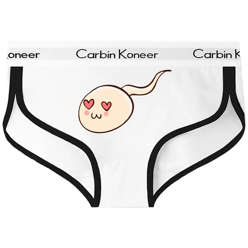 2022 Women\'s Cotton Underwear I LOVE SPERM Letters Print Girls Intimates Sexy Panties Women Cotton Sports Underpant Cute Briefs