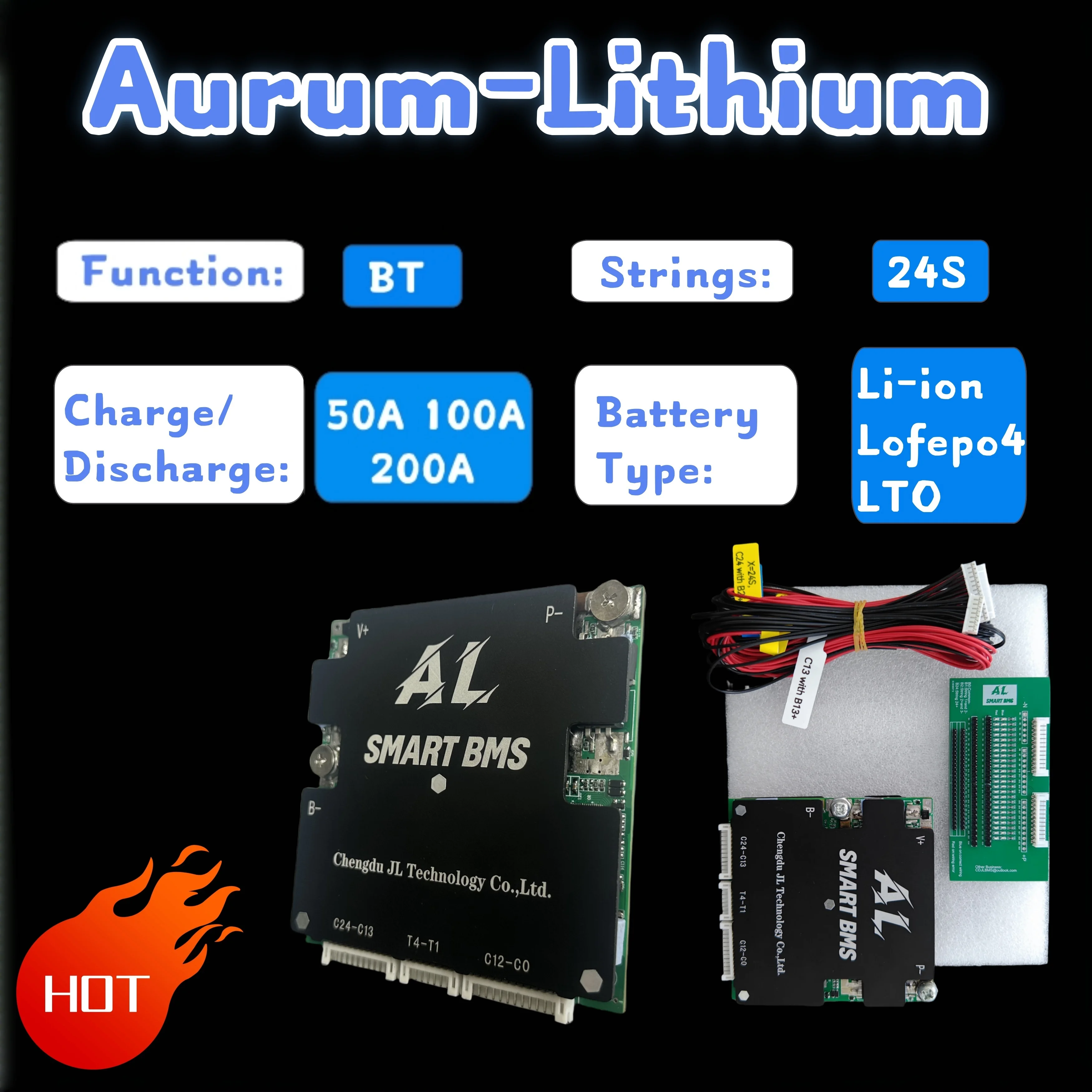 AL Smart BMS 24S 72V 96V 50A