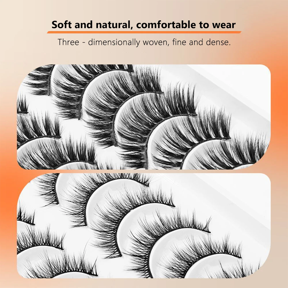 10 pares de pestañas postizas de pelo de visón suave 3D, pestañas postizas entrecruzadas gruesas y largas, efecto multicapa, pestañas largas suaves y gruesas