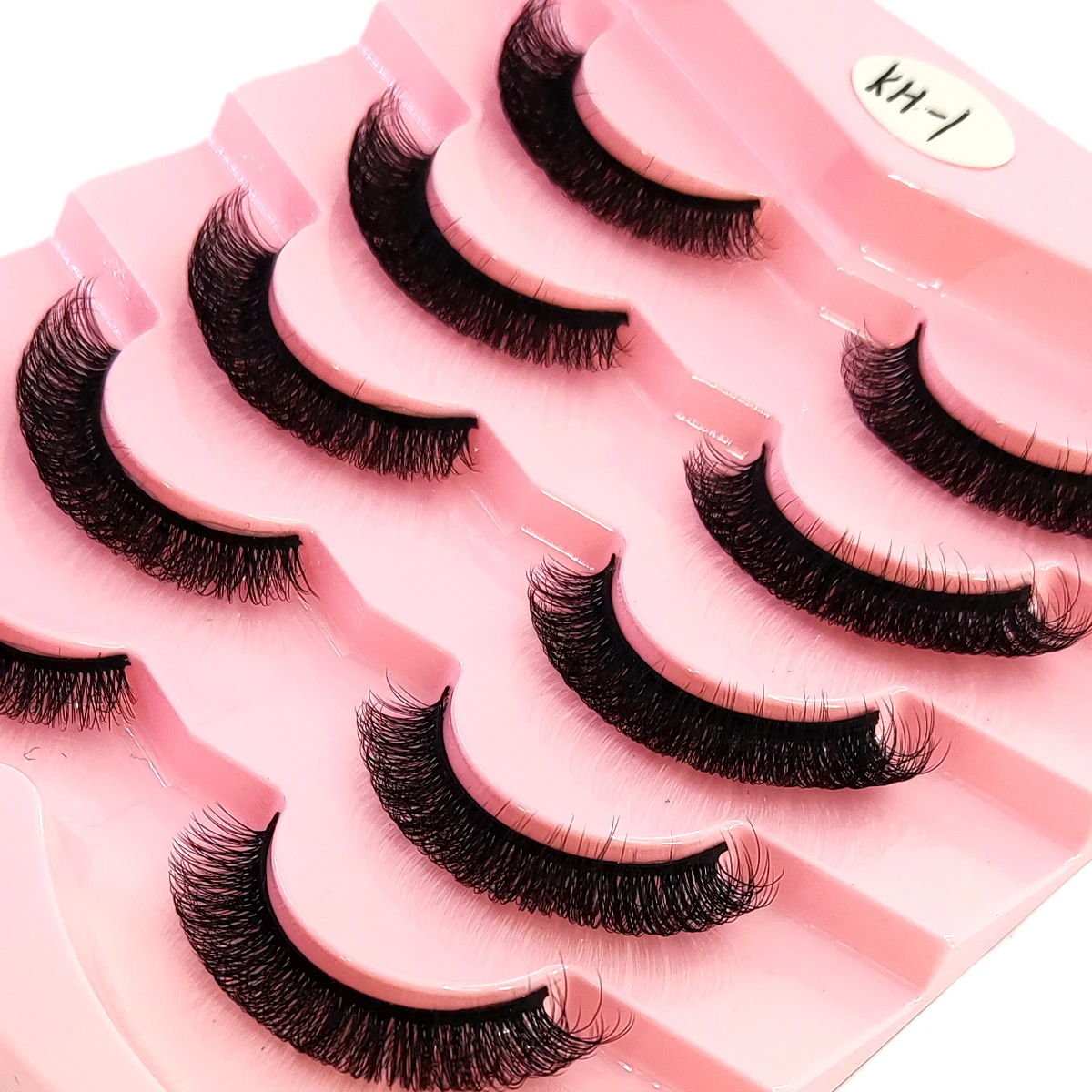 5/7ペアのナチュラルロング3D人工ミンクつけまつげつけまつげメイクアップミンクつけまつげエクステつけまつげショートアイラッシュ