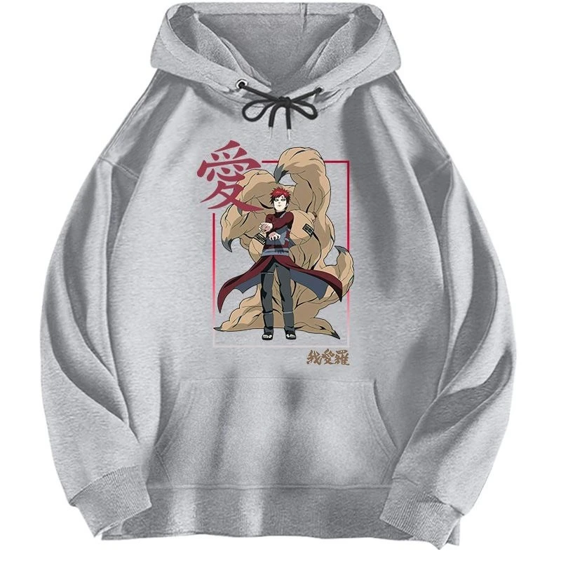 

Свитер с капюшоном Naruto I Love Luo, мужской и женский пуловер с длинным рукавом, мужская и женская повседневная свободная толстовка с капюшоном в стиле аниме, весна и осень