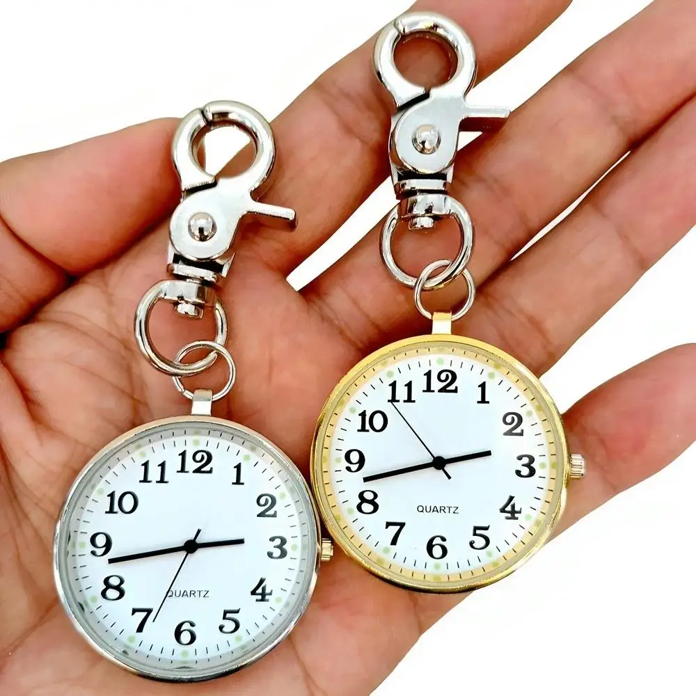 5PC Quartz Pocket Keychain Watch Large Dial Digits Hanging Chest Watch for Children Nurses Students Elderly -Factory Direct Sale