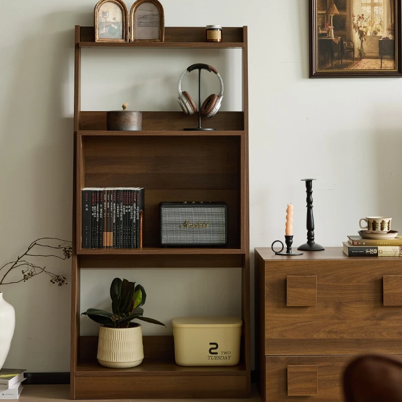 

Стеллаж для журналов из цельного дерева, средневековая полка для гостиной, настенная книжная полка, многослойная мебель для электронных книг