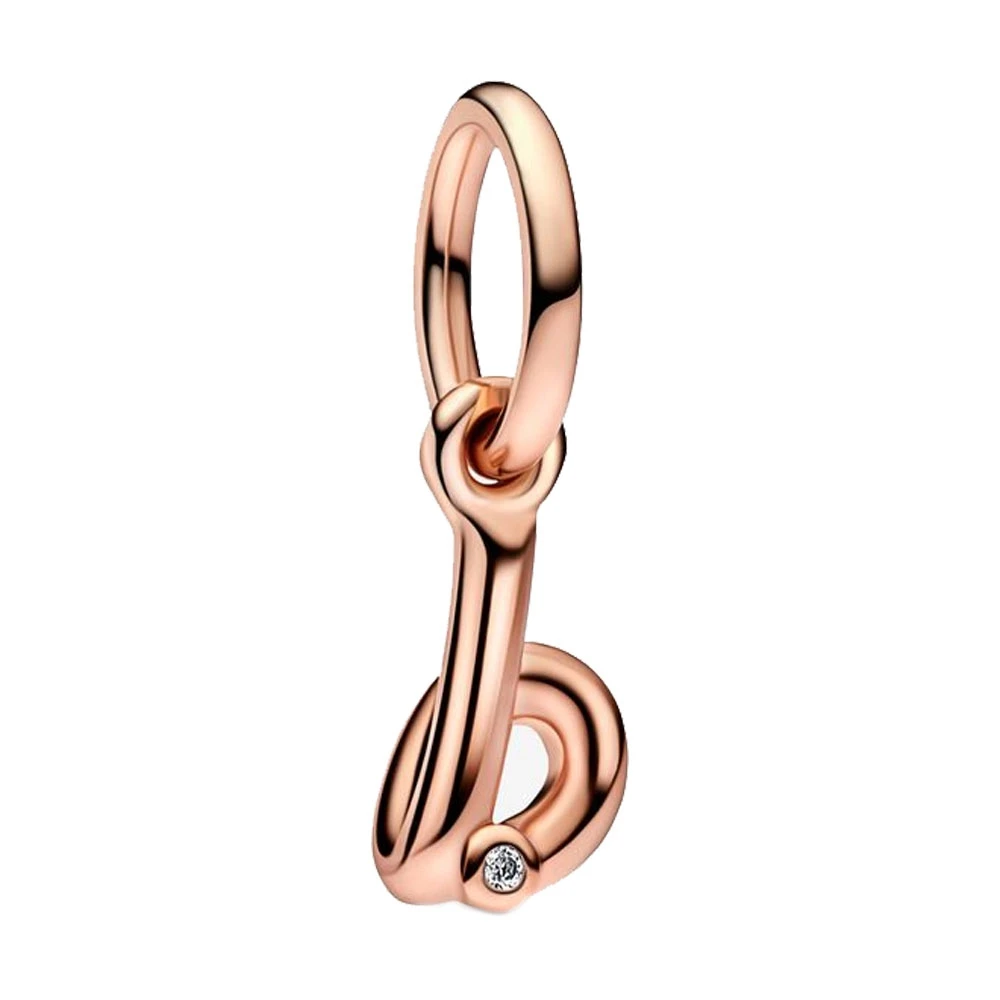 2023 New 925 Silver Plated Rose Gold Letter a-z Script Alphabet Dangle Charm Fit Pan Bracelet DIY Romantic Jewelry Gift