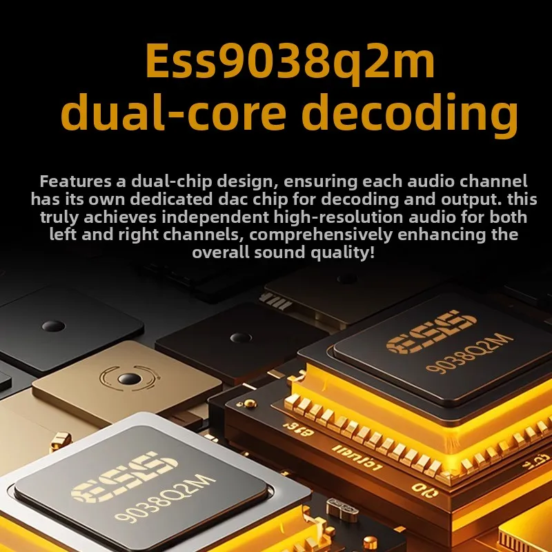 Weiliang SU9PRO ثنائي النواة ES9038 بلوتوث 5.4 USB فك HIFI اوديوفيلي DAC مضخم ضوت سماعات الأذن DSD512