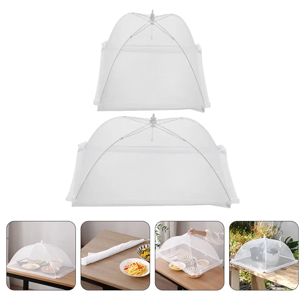 

2Pcs Premium Mesh Food Cover Insect Proof Resistant Dish Protector for Home Kitchen Restaurant Outdoor Use Food Tent