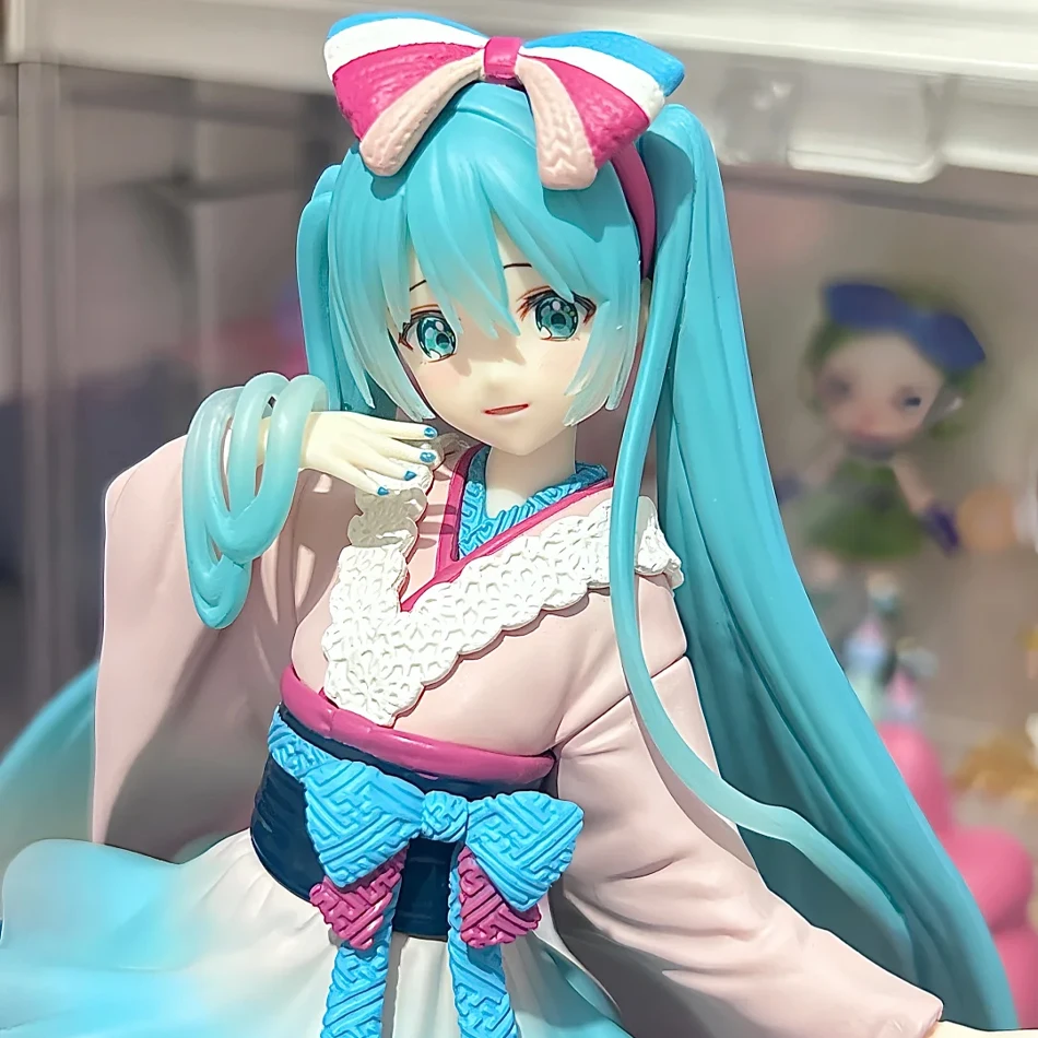 In stock Original Genuine FuRyu TENITOL Hatsune Miku (Kimono) Action Figure PVC Anime Model Collectible Toys Birthday Gifts