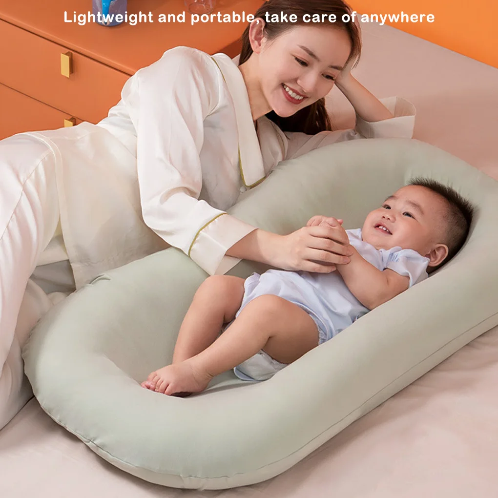 Home Soft Breathable Newborn Baby Lounger Infant Nest Bassinet Removable Cover Girls Ergonomic Crib Back Supporting Bed