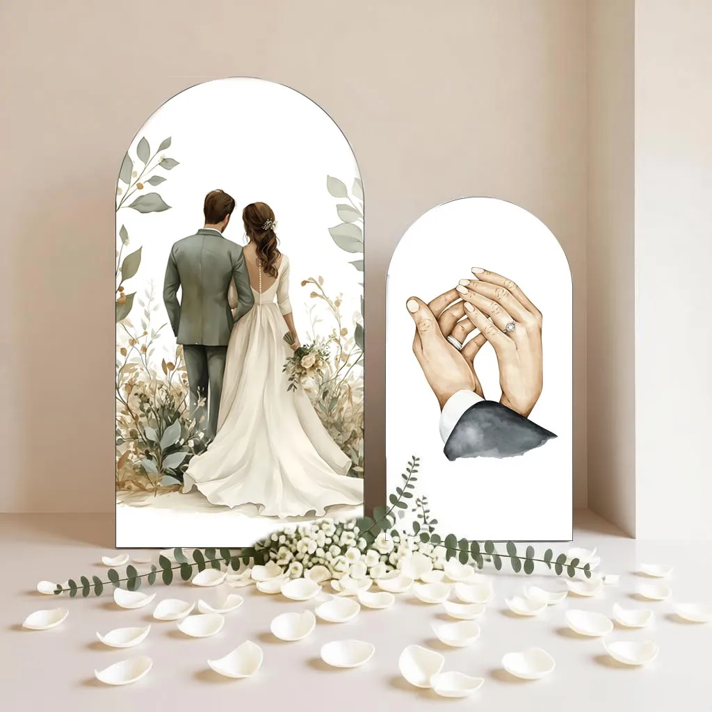 

Wedding Arch Backdrop Cover Bridal Shower Bride To Be Wedding Ceremony Banquet Decor Elastic Arch Stand Covers Photo Background
