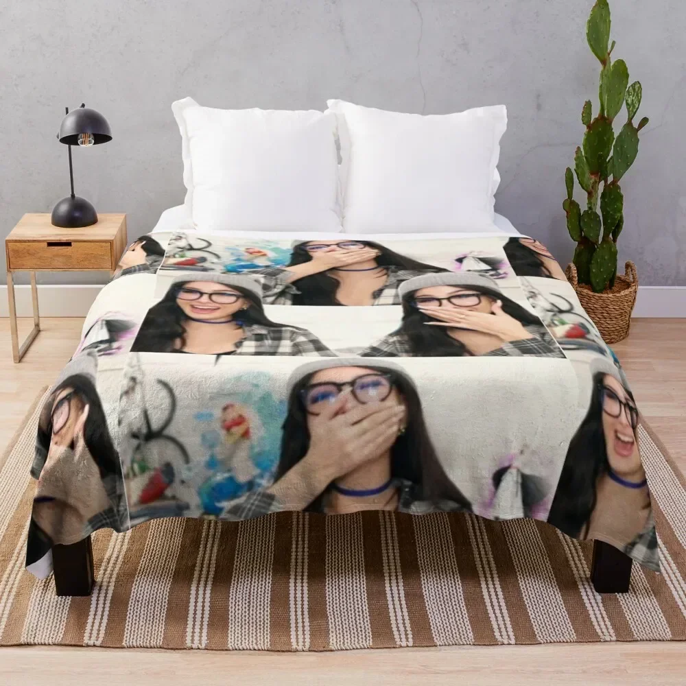 

Sssniperwolf laughing collage Throw Blanket Retros Luxury St Blankets