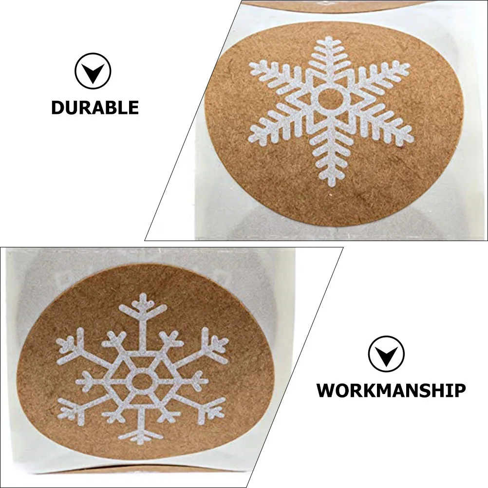 

3 Rolls Christmas Label Stickers Snowflake Theme Strong Adhesion Sealing Tags for Gift Bags Notebooks Furniture Holiday