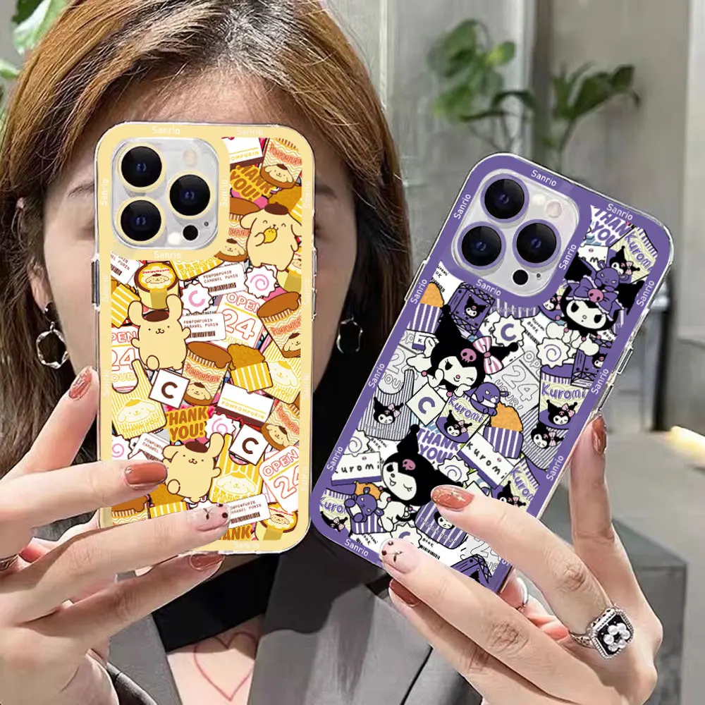 Sanrio Family Hello Kitty Kuromi Clear Case for Samsung A73 A72 A71 A55 A52 A51 A50 A35 A33 A32 A31 A30 A24 A23 A22 A13 A12 5G