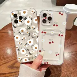 Case for Samsung Galay A55 A54 A14 A24 A34 A15 A25 A06 S24 S25 Ultra S22 Plus S23 S21 FE Cherry Fruit Card Holder Slot Bag Cover