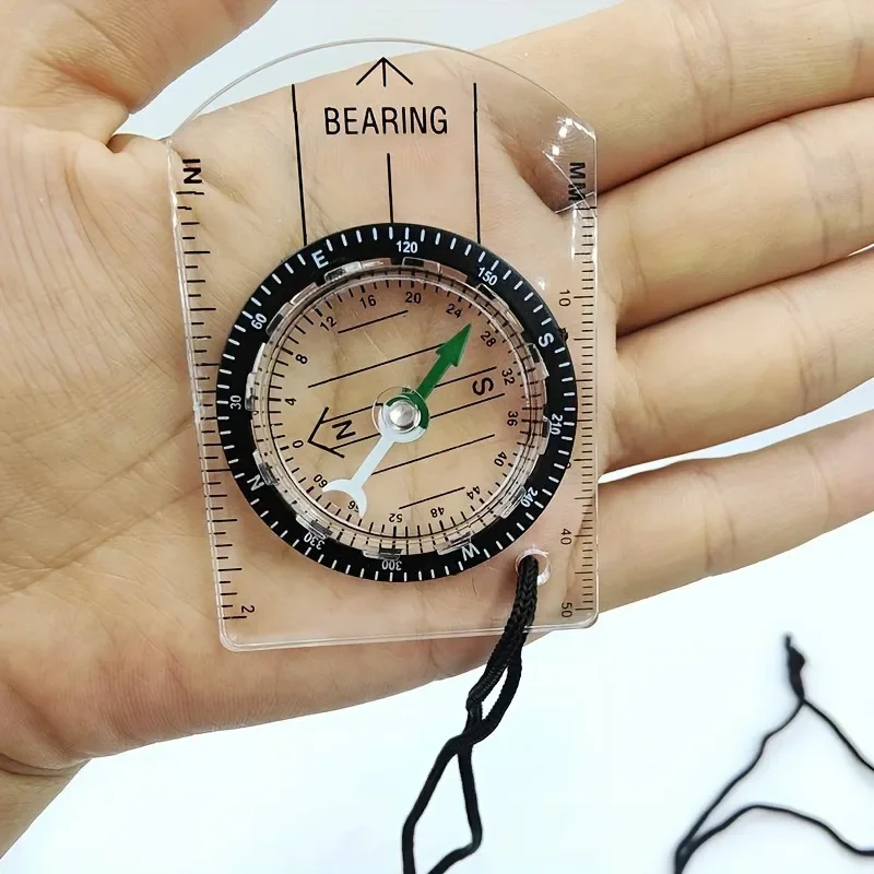 

Mini Portable Compass Navigation Map Ruler Multifunctional Compass Outdoor Hiking Travel Camping Survival Tools