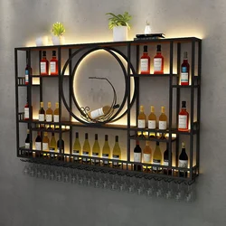 Schwarz Moderne Wein Display Rack Wohnzimmer Kreative Nordic Whisky Schrank Industrielle Design Rack De Vinos Boutique Möbel