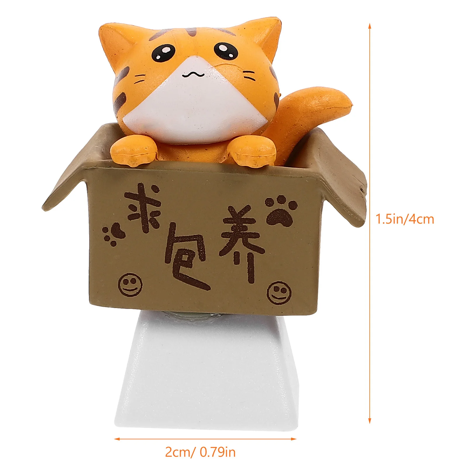 Adorable Cat in Box R4 Profile Keycap Custom DIY Mechanical Keyboard Caps Decoration Replacement Key Caps for Gaming Gift
