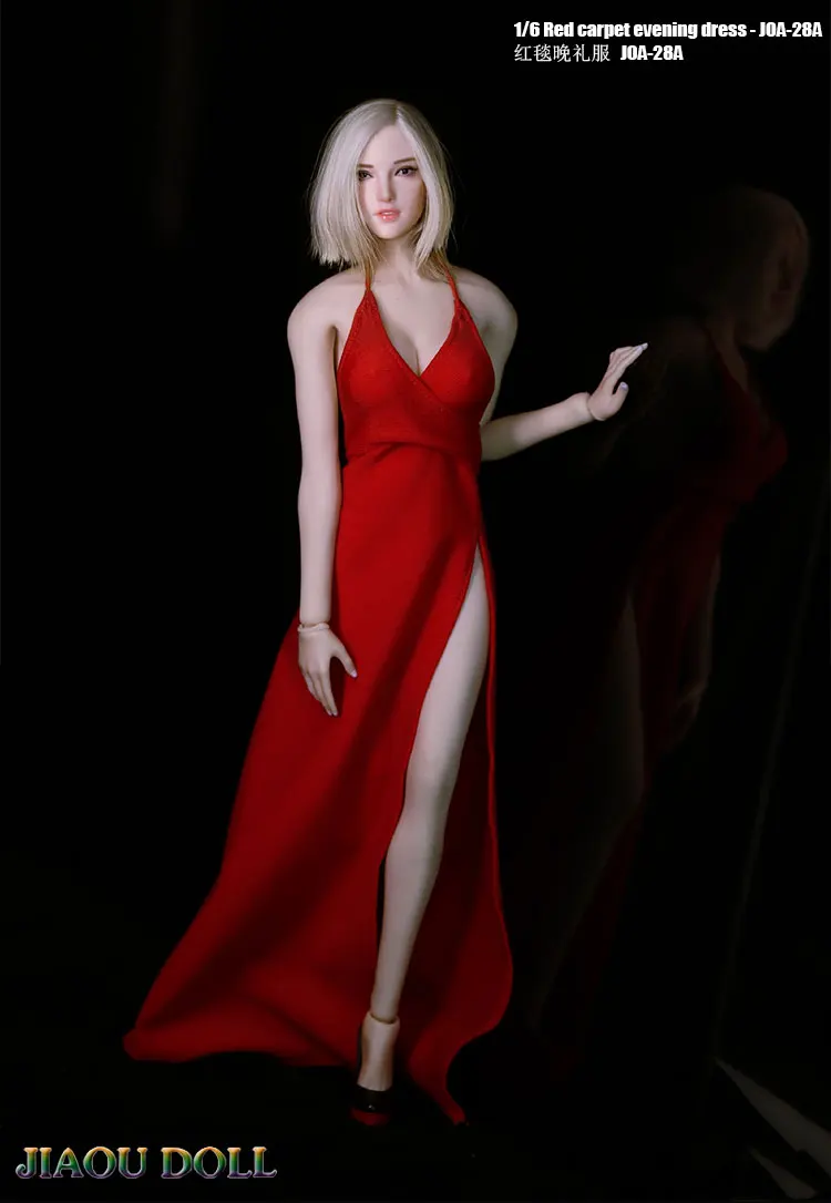 JOA-28 1/6 Red Carpet Evening Gown Sexy Long Dress Clothes Model Fit 12'' Female Ph TBL Action Figure Body Dolls