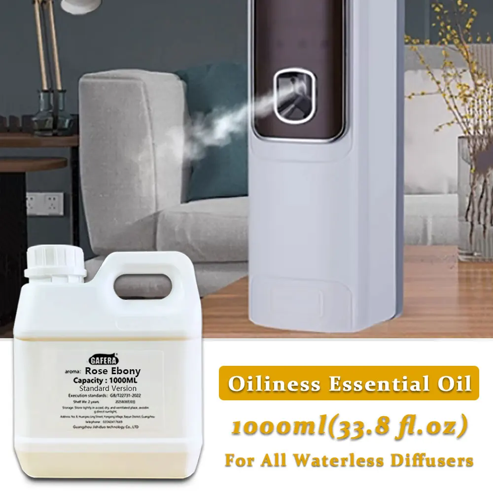 GAFERA 1000ml(33.8 fl.oz) Rose Ebony/Cedar Essential Oil - For All Waterless Diffuser, Hotel Diffuser Replenish Aromatherapy Oil