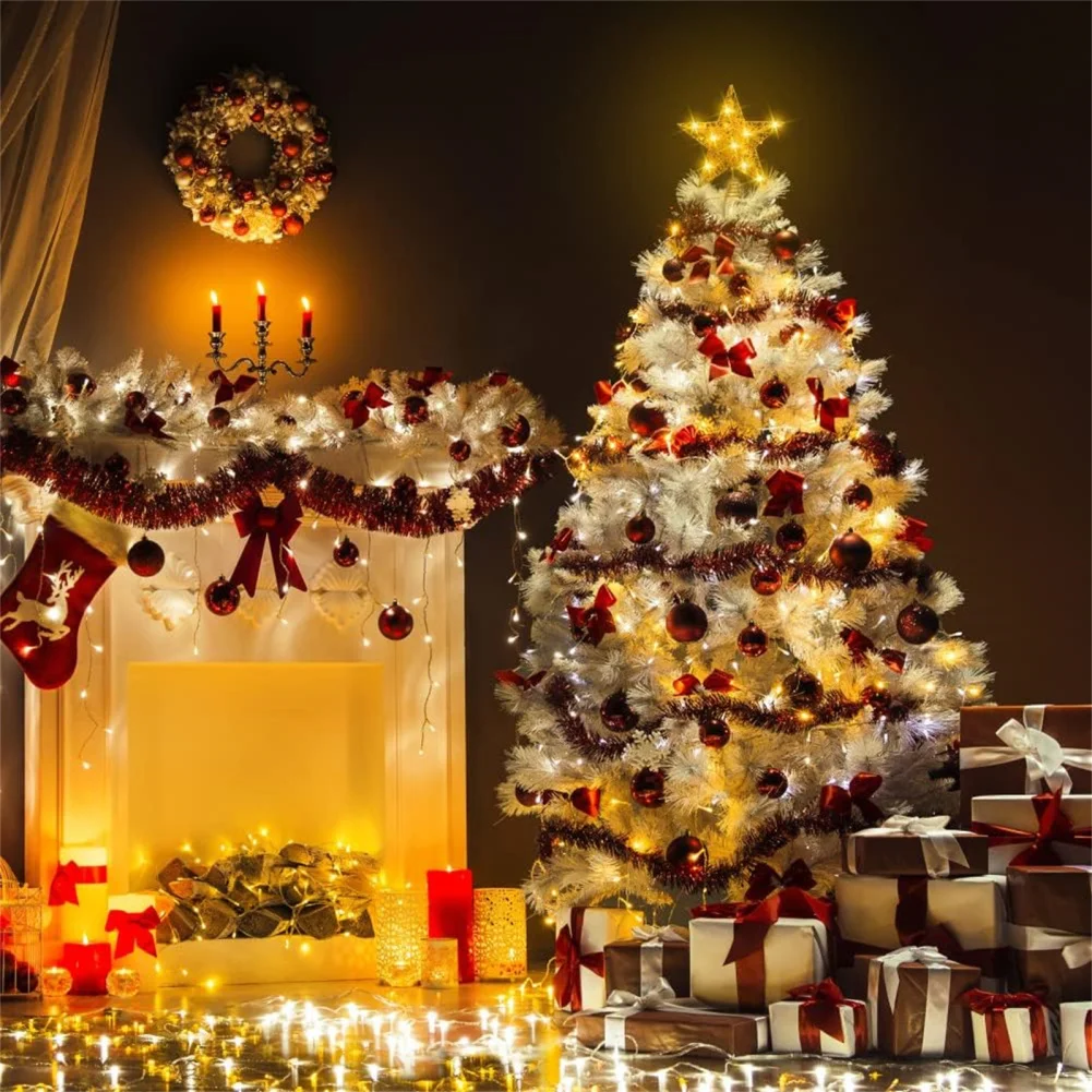 Xmas Star Tree 12 Lm High Brightness Lightweight Battery Powered Sparkling Light Star Tree Topper For Christmas Tree Decoration