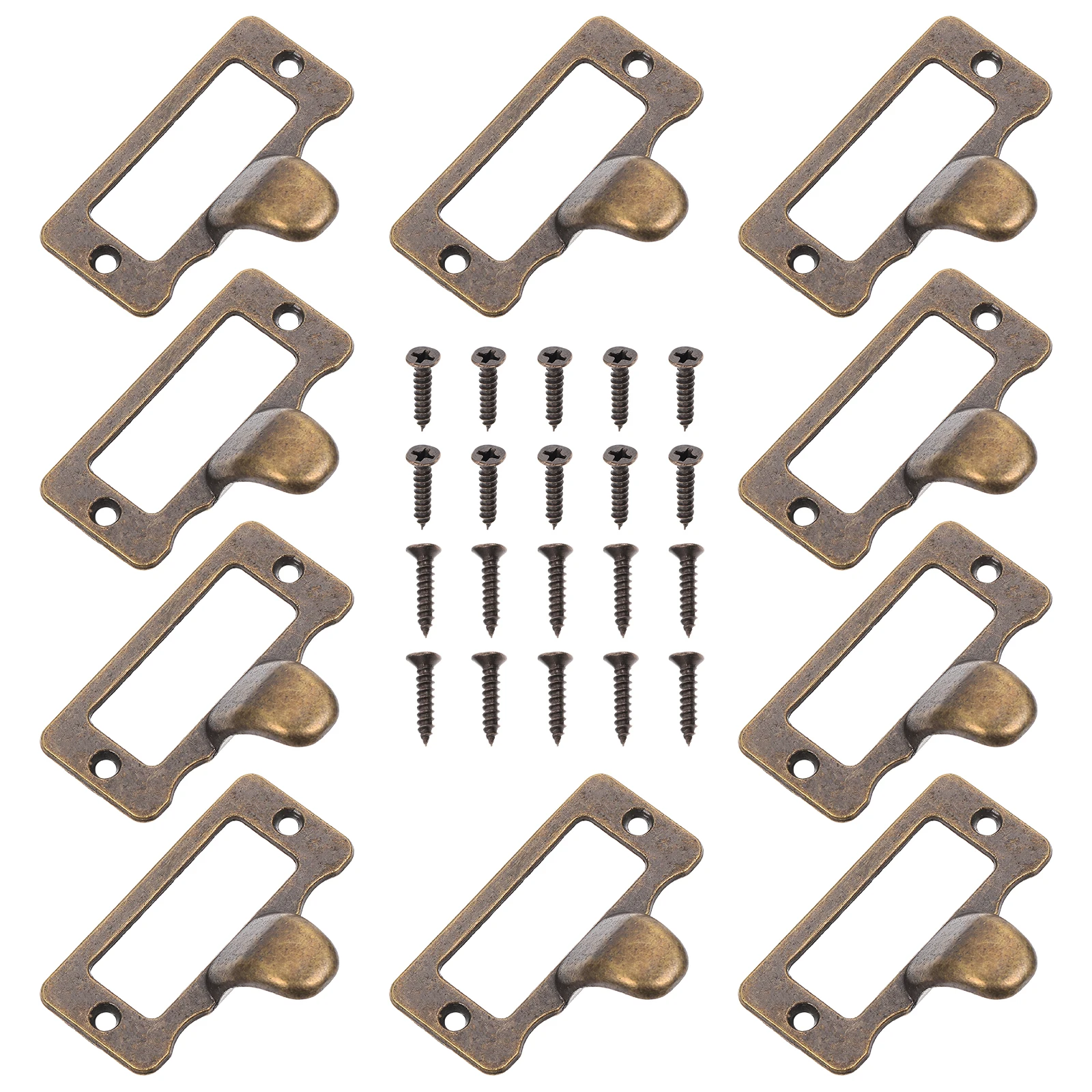 

10pcs Label Pull Handle Durable Cabinet Drawer Handle Zinc Alloy Furniture Accessories Retro Design Office Use