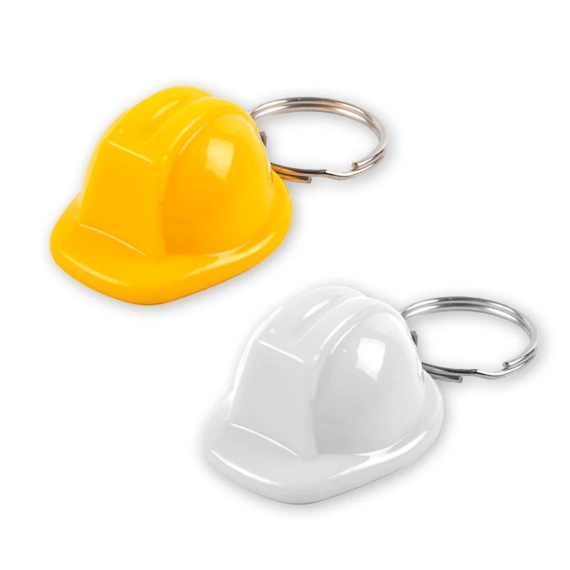 Helmet Hard Hat Keychain Holiday Creative Safety Helmet Keying Jewelry Gift Plastic 3D Helmet Keychain