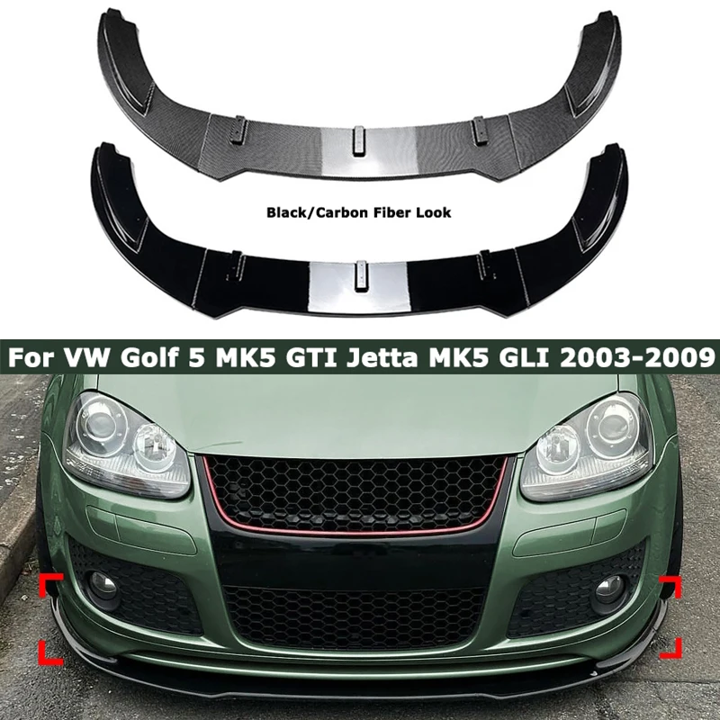 

Car Front Bumper Lip Splitter Diffuser For VW Golf 5 MK5 GTI Jetta MK5 GLI 2003-2009 Spoiler Guard Protector Auto Parts Body Kit