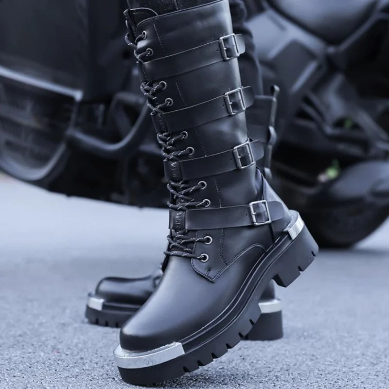 men's-fashion-motorcycle-boots-new-unisex-mid-calf-cowboy-boots-metallic-men's-knight-punk-boots-39-48