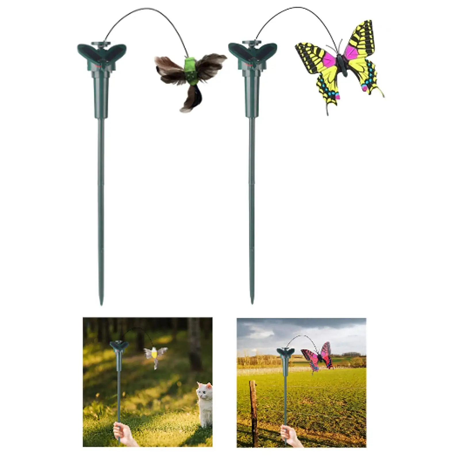 Flying Animal Garden Stake Automatic Rotation Realistic Design Multi Purpose Garden Decor for Gazebo Lawn Garden Outdoor Home