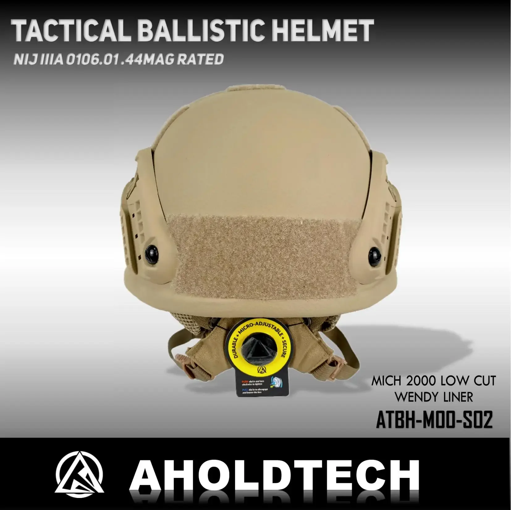 Aholdtech Genuine NIJ IIIA MICH2000 Low Cut BOA CAM FIT Dial EPIC Liner Bulletproof Helmet For Army Combat Police Military