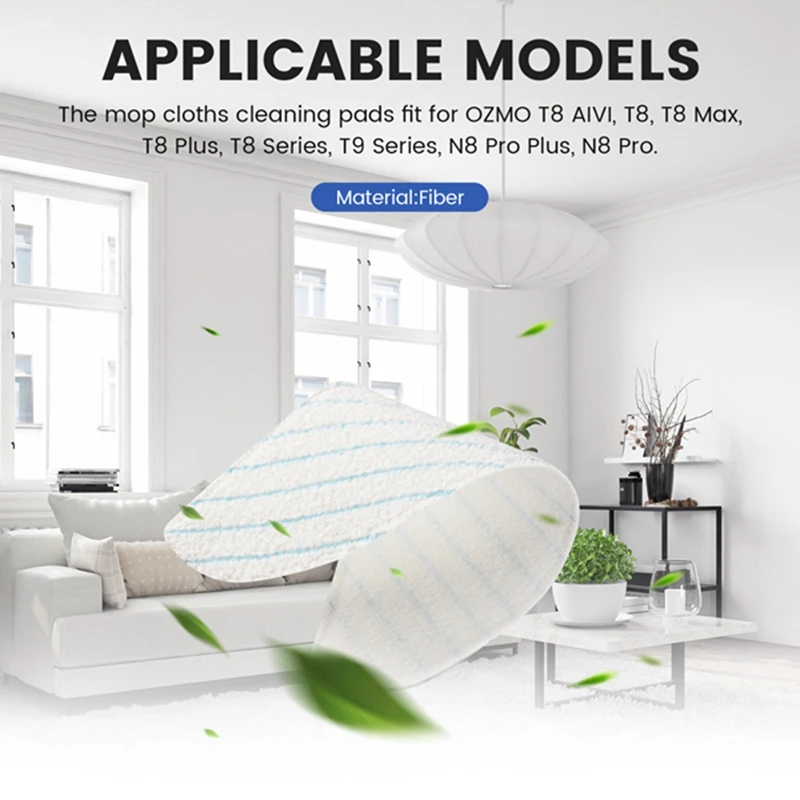 وسادات تنظيف بديلة لـ Ecovacs DEEBOT OZMO T9 Series T8 Series T8 AIVI T8 Max N8 Pro Plus Robot Vacuum