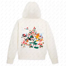 Girls Women Mickey Mouse Friends Holiday Pullover Hoodie Adults Top Casual Clothes Teenager New Year Red Sweatshirts Disney Hot