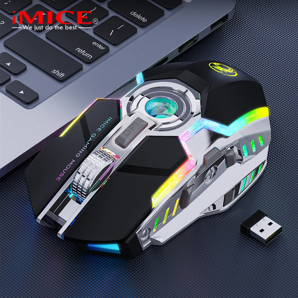 

iMICE G7 Bluetooth Wireless Magic Mouse Silent Rechargeable Laser Computer Mouse Gaming PC Mice For Apple Macbook Microsoft