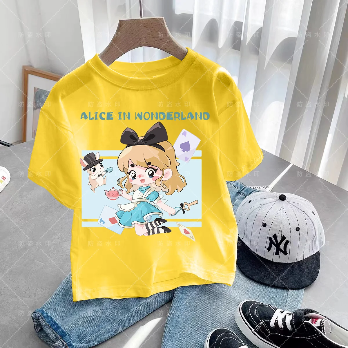 Kreskówki Disney Girl Clothes T Shirt karykatura animowana Kawaii księżniczka lato 2024 Disney Kawaii kreskówki księżniczka dzieci