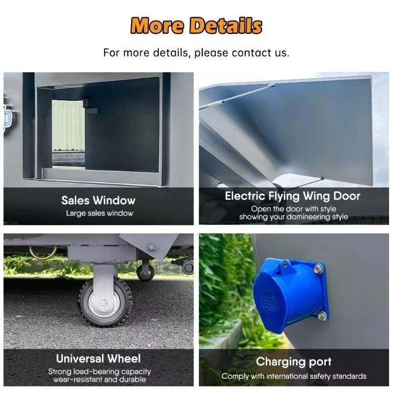 Chariot de vente de restauration rapide entièrement équipé, remorque de nourriture remorquable, voiture de nourriture Mobile en plein air, camion à café Mobile avec DOT CE