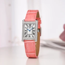 CARNIVAL Fashion Quartz Watches for Women Ladies Brand Luxury Squrae Dress Girls Wristwatch Waterproof Ultrathin 5mm Reloj Mujer