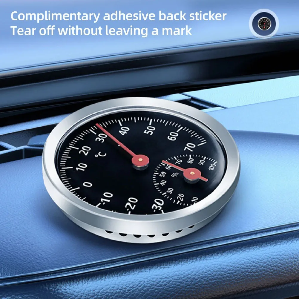 Car Thermometer Hygrometer Mechanical Temperature Humidity Meter for Indoor Outdoor Use with Wall Mount 30 to 70 Celsius Range