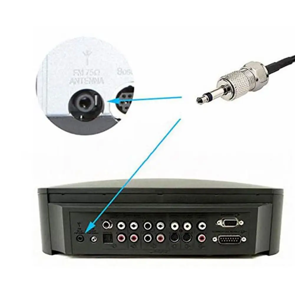 FM Radio Antenna FM Dipole Antenna Stereo Receiver Car Auto Music System Adapter Home Stereo Audio Signal Amplifier Connector